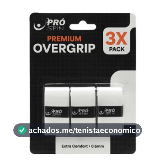 Overgrip Pró Spin Extra Comfort Com 03 Unidades Branco